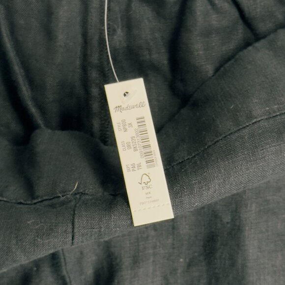 Madewell Clean Pull-On Shorts 100% Linen Black Plus Size 3X Lagenlook Beachy - Picture 11 of 12